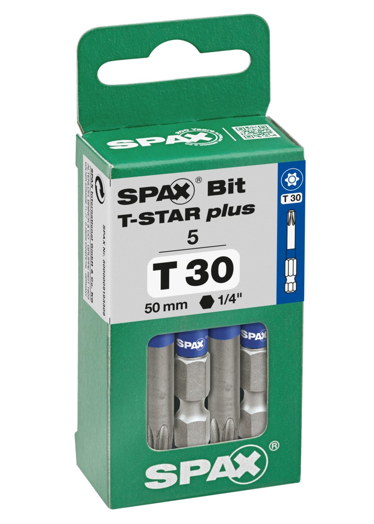 SPAX Bit T-STAR plus T 30, 6,4 x 50 mm, 5 unidades
