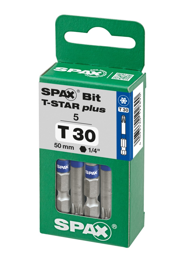 SPAX Bit T-STAR plus T 30, 6,4 x 50 mm, 5 unidades