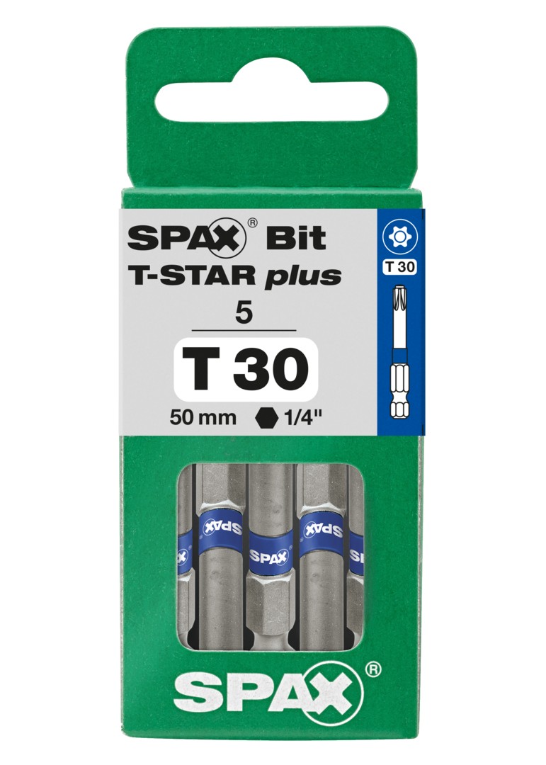 SPAX Bit T-STAR plus T 30, 6,4 x 50 mm, 5 unidades