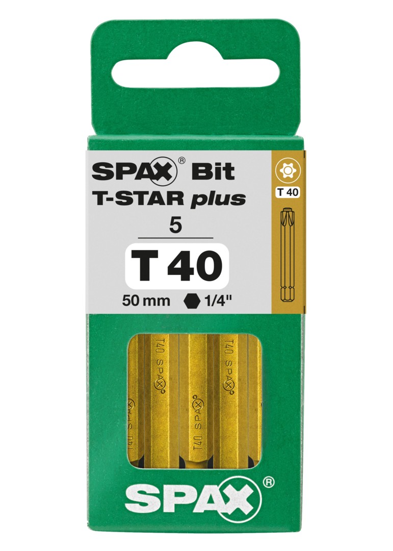 SPAX Bit T-STAR plus T 40, 6,4 x 50 mm, 5 unidades