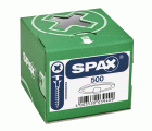 SPAX Tapones de plástico para Tornillo universal con taladro en la cabeza, blanco, 500 unidades