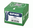 SPAX Tapones de plástico para Tornillo universal con taladro en la cabeza, blanco, 500 unidades