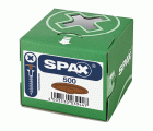 SPAX Tapones de plástico para Tornillo universal con taladro en la cabeza, marrón claro, 500 unidades