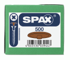 SPAX Tapones de plástico para Tornillo universal con taladro en la cabeza, marrón claro, 500 unidades