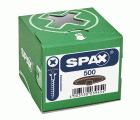 SPAX Tapones de plástico para Tornillo universal con taladro en la cabeza, marrón oscuro, 500 unidades