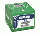 SPAX Tapones de plástico para Tornillo universal con taladro en la cabeza, gris, 500 unidades