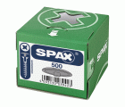 SPAX Tapones de plástico para Tornillo universal con taladro en la cabeza, gris, 500 unidades