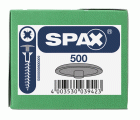 SPAX Tapones de plástico para Tornillo universal con taladro en la cabeza, gris, 500 unidades