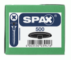 SPAX Tapones de plástico para Tornillo universal con taladro en la cabeza, negro , 500 unidades