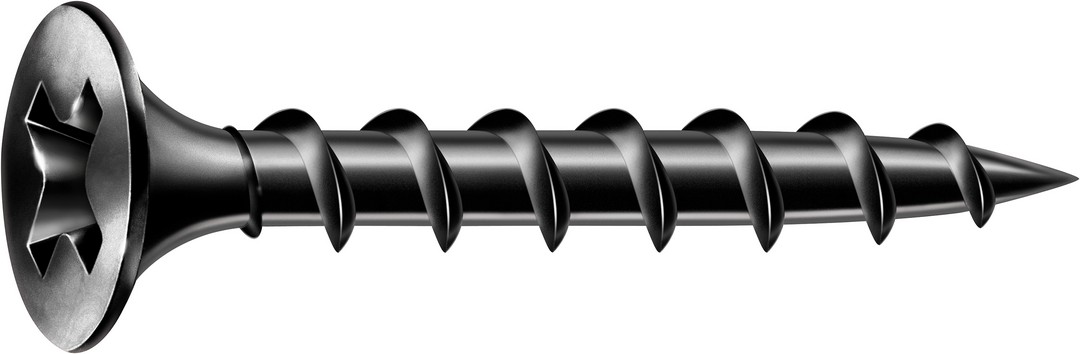 GIX B Rosca gruesa, 3,9 x 30 mm, 150 unidades, Rosca completa, Cabeza de trompeta, Ranura en cruz H2, Punta de aguja, Fosfatado negro