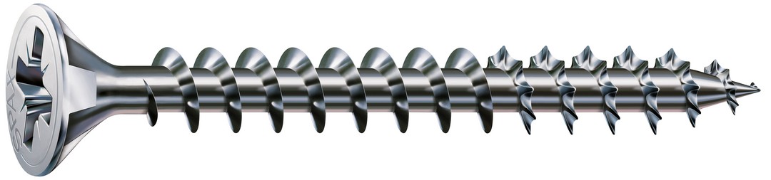 SPAX Tornillo universal, 2,5 x 10 mm, 1000 unidades, Rosca completa, Cabeza plana, Ranura en cruz Z1, Punta S, WIROX