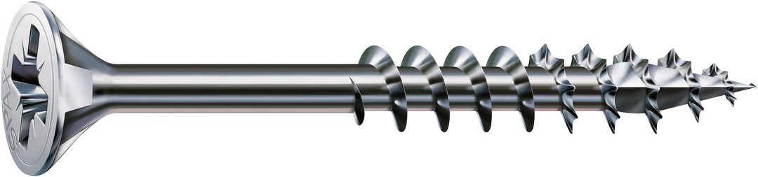 SPAX Tornillo universal, 3,5 x 30 mm, 1000 unidades, Rosca parcial, Cabeza plana, Ranura en cruz Z2, 4CUT, WIROX