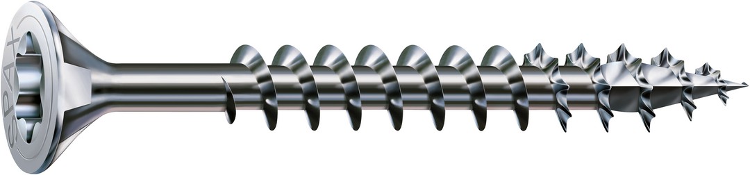 SPAX Tornillo universal, 4,5 x 70 mm, 100 unidades, Rosca completa, Cabeza plana, T-STAR plus T20, 4CUT, WIROX