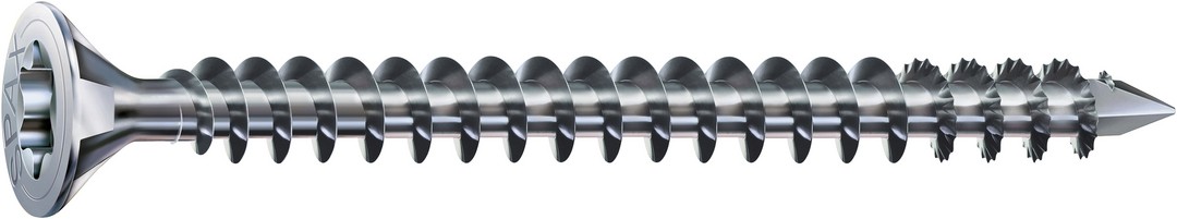 SPAX Tornillo para construcciones en madera, 8,0 x 80 mm, 50 unidades,Rosca completa, Cabeza plana, T-STAR plus, Punta CUT, WIROX, diámetro Ø 8 y 10 mm