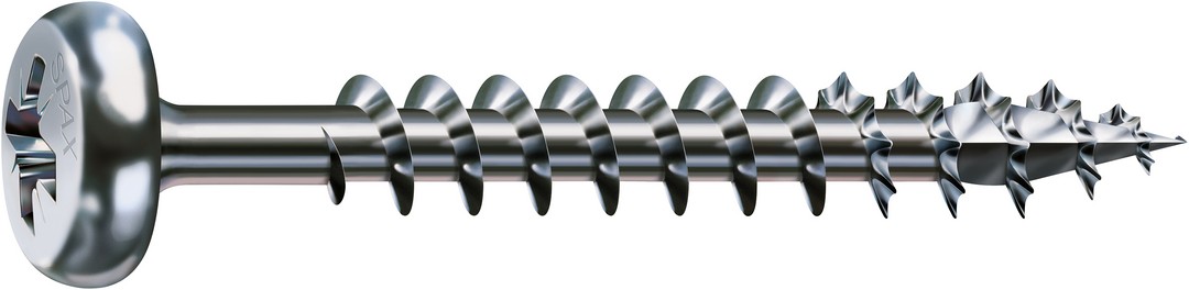 SPAX Tornillo universal, 4 x 60 mm, 500 unidades, Rosca completa, Cabeza redonda, Ranura en cruz Z2, 4CUT, WIROX