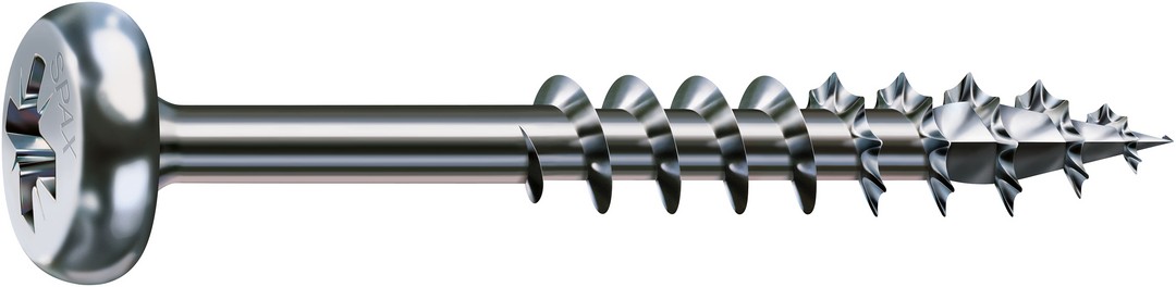 SPAX Tornillo universal, 5 x 90 mm, 200 unidades, Rosca parcial, Cabeza redonda, Ranura en cruz Z2, 4CUT, WIROX