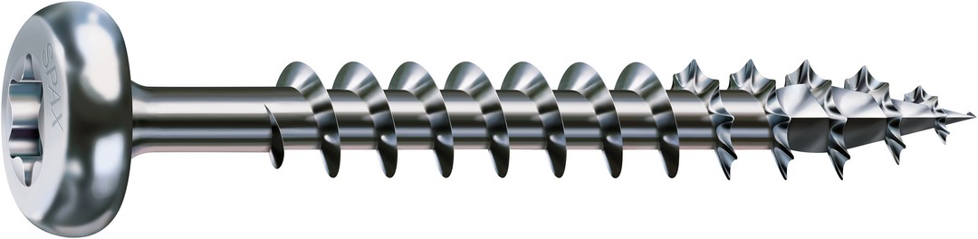 SPAX Tornillo universal, 4 x 60 mm, 500 unidades, Rosca completa, Cabeza redonda, T-STAR plus T20, 4CUT, WIROX