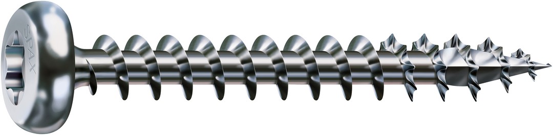 SPAX Tornillo universal, Rosca completa, Cabeza redonda, T-STAR plus, 4CUT, WIROX, 10 mm, 30 uds