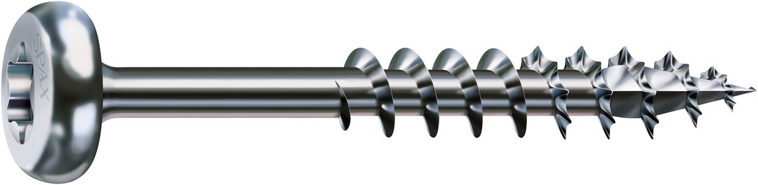 SPAX Tornillo universal, 5 x 90 mm, 200 unidades, Rosca parcial, Cabeza redonda, T-STAR plus T20, 4CUT, WIROX