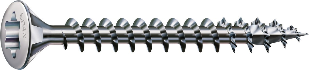 SPAX Tornillo universal, 3,5 x 40 mm, 150 unidades, Rosca completa, Cabeza gota de sebo, T-STAR plus T20, 4CUT, WIROX