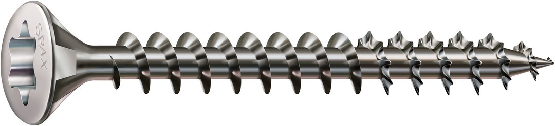 SPAX Tornillo de acero inoxidable, 3 x 16 mm, 200 unidades, Rosca completa, Cabeza gota de sebo, T-STAR plus T10, Punta S, Acero inoxidable A2
