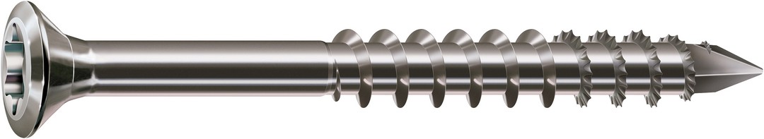 SPAX Tornillo para fachadas, 4 x 40 mm, 100 unidades, Rosca parcial, Cabeza gota de sebo, T-STAR plus T15, Punta CUT, Acero inoxidable A2