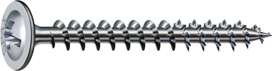 SPAX Tornillo universal, 3 x 20 mm, 100 unidades, Rosca completa, Cabeza de unión, Ranura en cruz Z2, 4CUT, WIROX