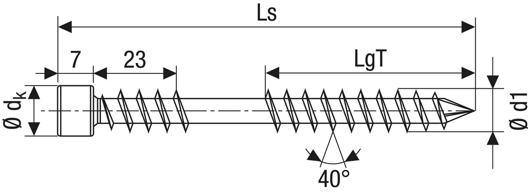 SPAX Tornillo vías y pasarelas, 8 x 120 mm, 50 unidades, Rosca de fijación, Cabeza cilíndrica, T-STAR plus T40, Punta CUT, Acero inoxidable A4