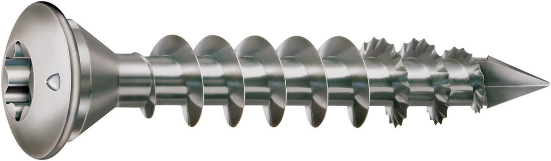 SPAX Tornillo para postes, 8 x 50 mm, 10 unidades, Rosca completa, Cabeza de centrado, T-STAR plus T40, Punta CUT, Acero inoxidable A1