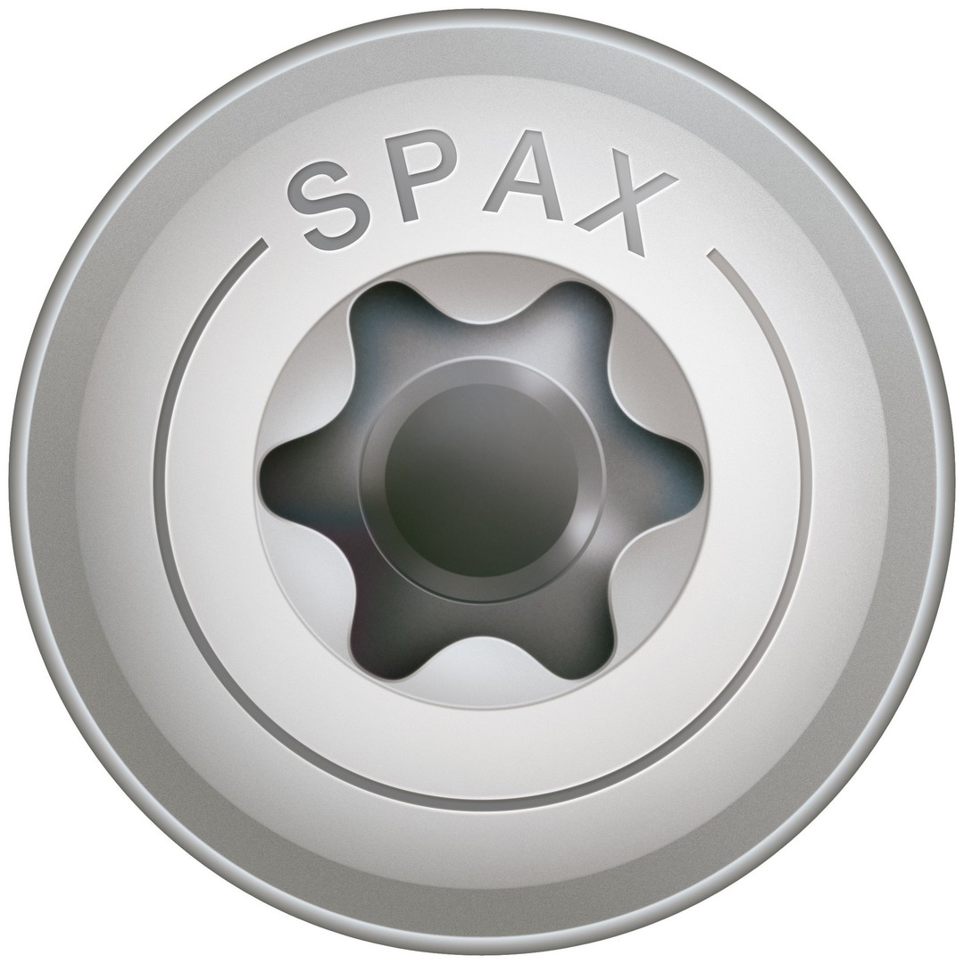 SPAX construcciones en madera, cabeza arandela, 6 x 60 mm, 100 unidades, rosca completa, T-STAR plus T30, 4CUT, acero inoxidable A2
