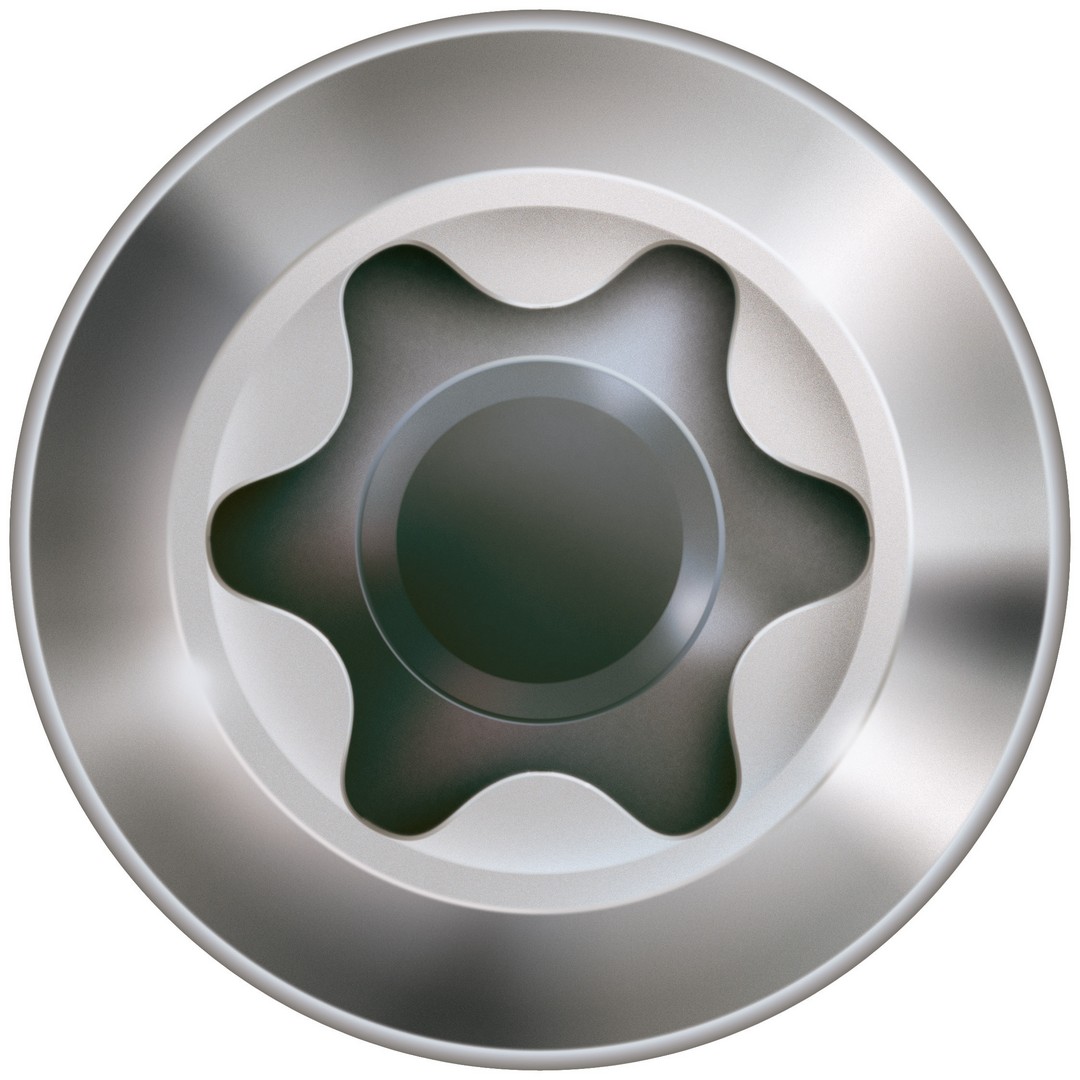 SPAX Tornillo para fachadas, 4 x 40 mm, 100 unidades, Rosca parcial, Cabeza gota de sebo, T-STAR plus T15, Punta CUT, Acero inoxidable A2