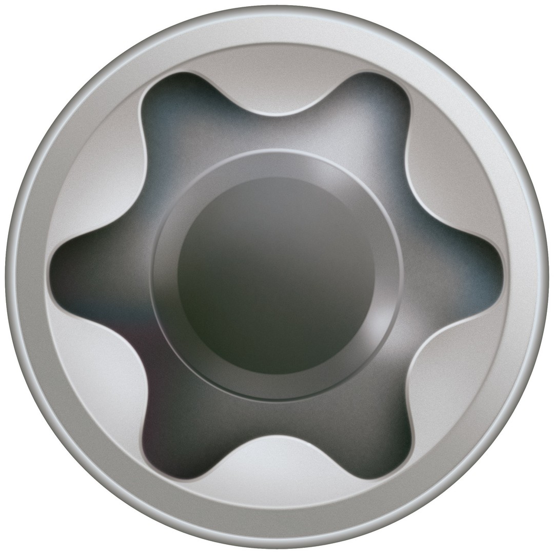 SPAX Tornillo para terraza, 5 x 40 mm, 200 unidades, Rosca de fijación, Cabeza cilíndrica, T-STAR plus T25, Punta CUT, Acero inoxidable A2