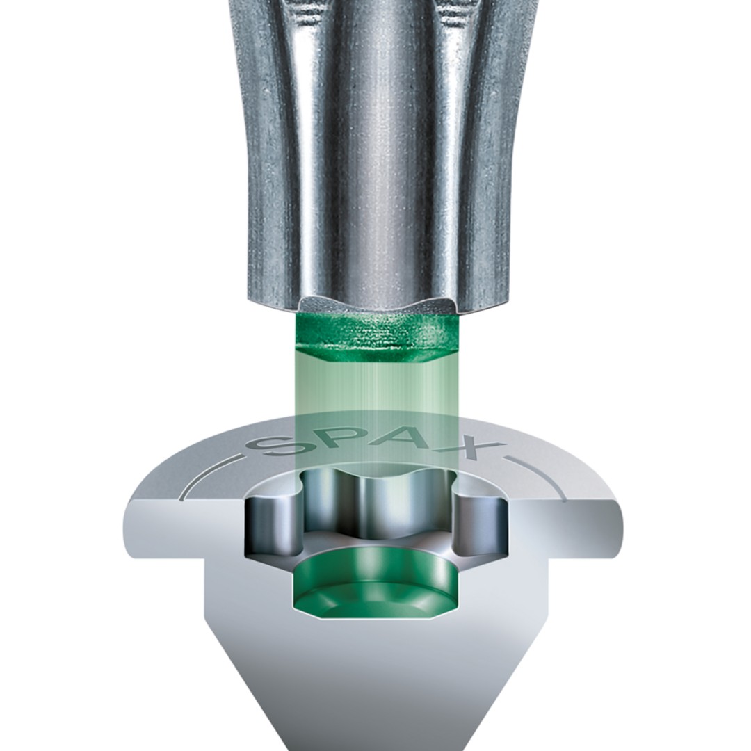 SPAX Tornillo de ajuste, cabeza plana, T-STAR plus, ranuras de retención, 4CUT, WIROX, 60 mm, 75 uds