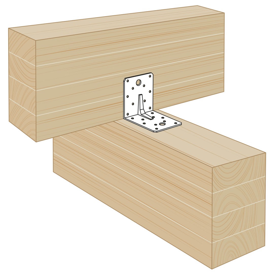 SPAX Elemento de unión angular con nervio 100x100x90x3,0 - 50 UD.