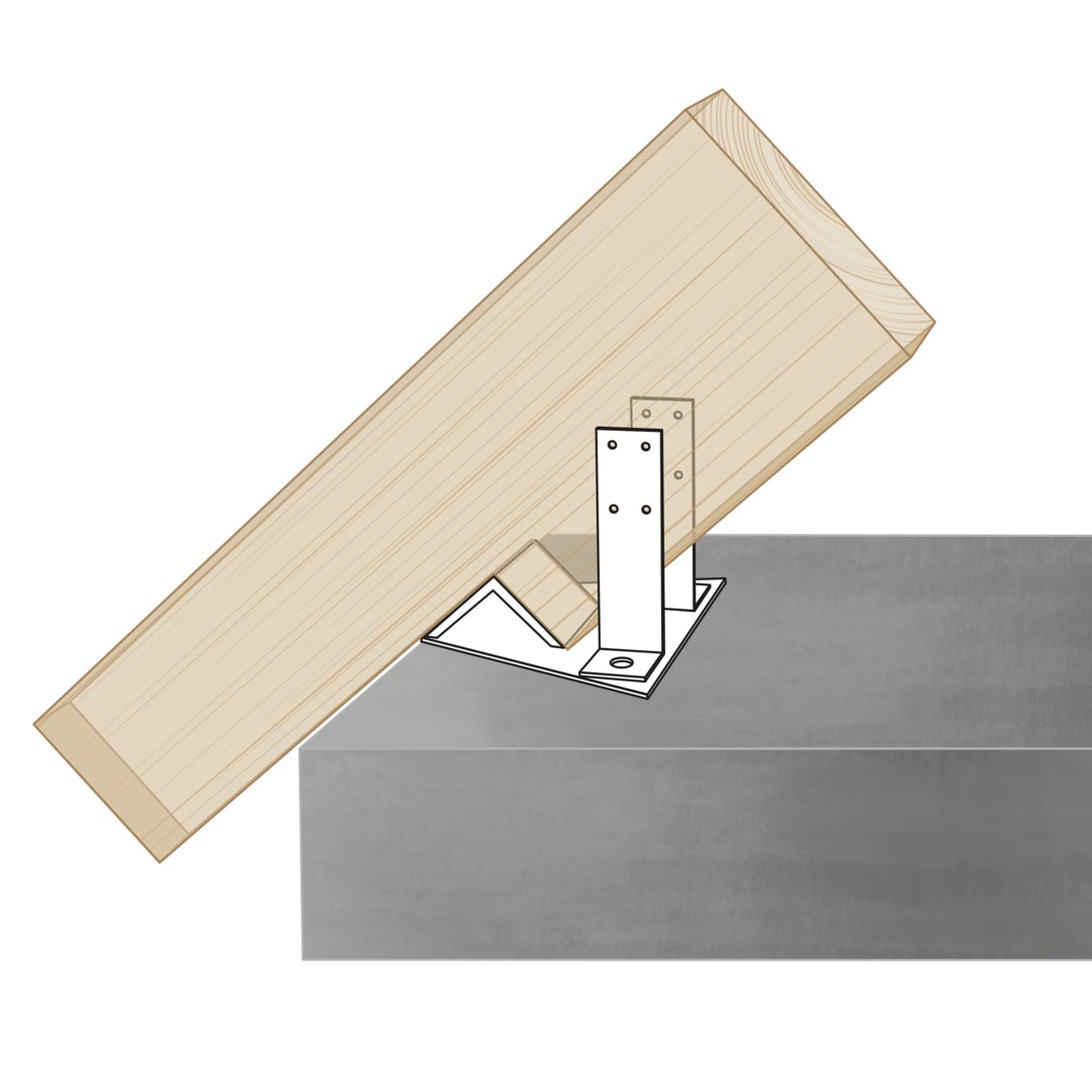 SPAX Conector para pie de cabrio para hormigón 100x170x2,5 - 15 UD.