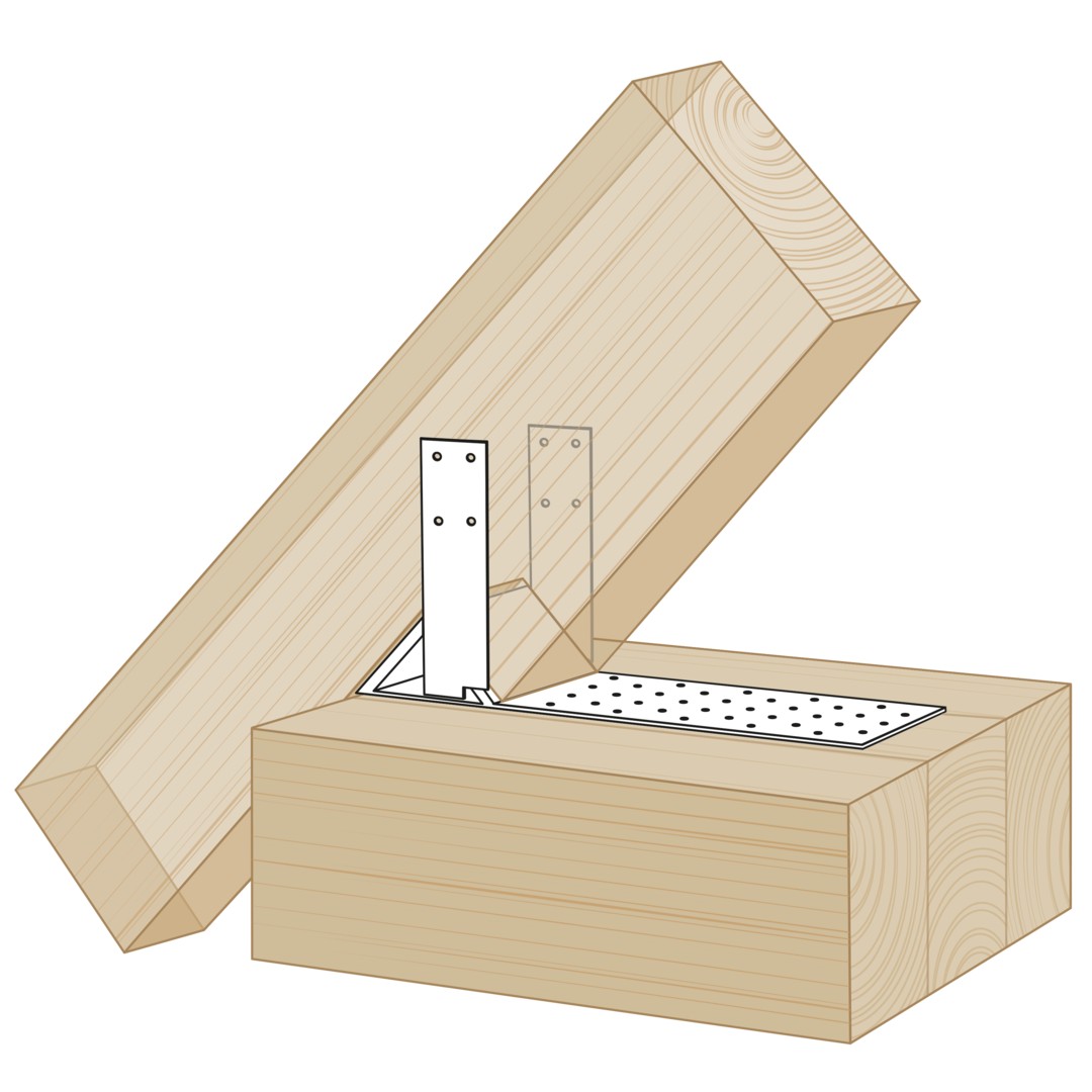 SPAX Conector para pie de cabrio para madera 100x300x2,5 - 10 UD.