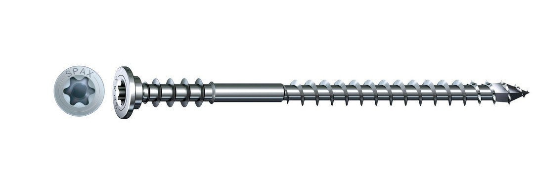 Tornillo de ajuste SPAX, WIROX | Cabeza plana, T-STAR plus, Rosca parcial, Acero, 4CUT