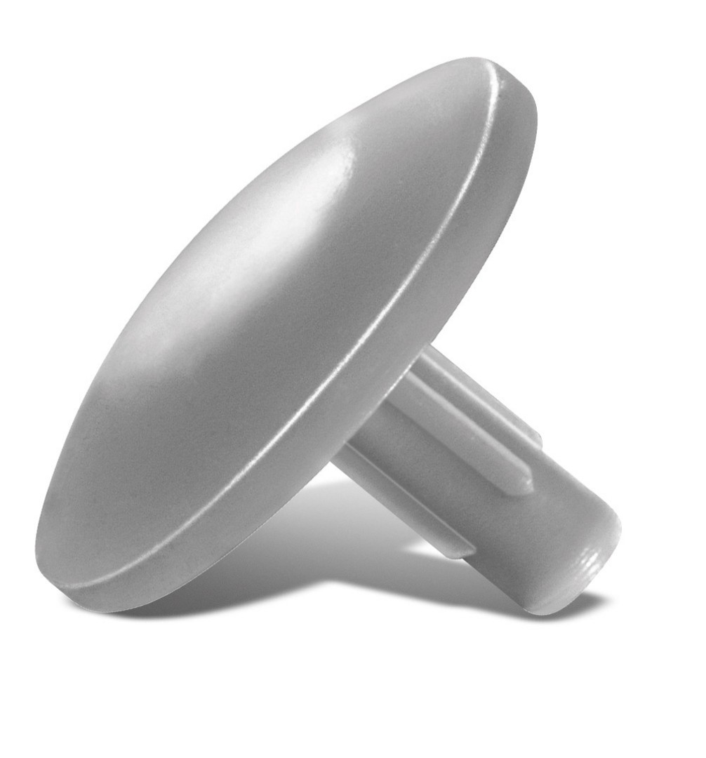 SPAX Tapones de plástico para Tornillo universal con taladro en la cabeza, gris, 500 unidades