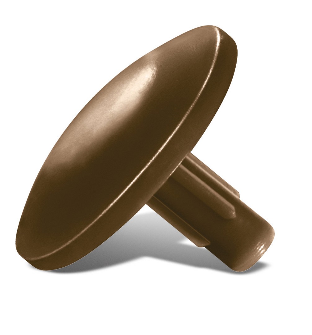 SPAX Tapones de plástico para Tornillo universal con taladro en la cabeza, marrón oscuro, 500 unidades