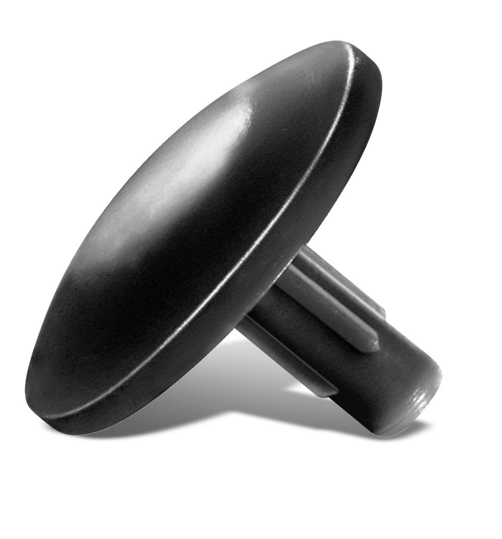 SPAX Tapones de plástico para Tornillo universal con taladro en la cabeza, negro , 25 unidades