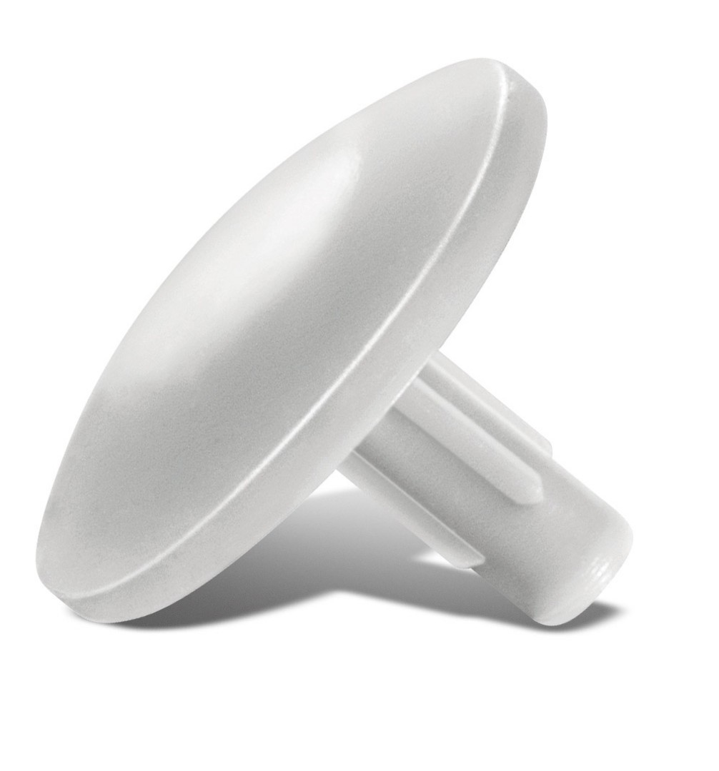 SPAX Tapones de plástico para Tornillo universal con taladro en la cabeza, blanco, 100 unidades