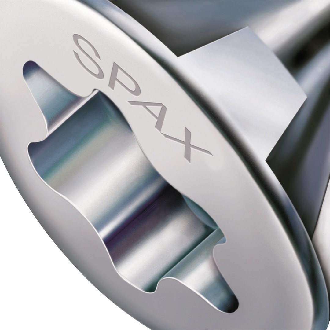 SPAX Tornillo universal, 3,5 x 40 mm, 150 unidades, Rosca completa, Cabeza gota de sebo, T-STAR plus T20, 4CUT, WIROX