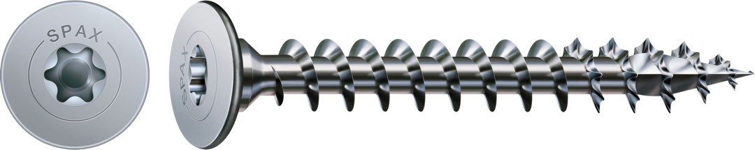 Tornillo universal SPAX, WIROX | Cabeza de unión plana, T-STAR plus, Rosca completa, Acero, 4CUT
