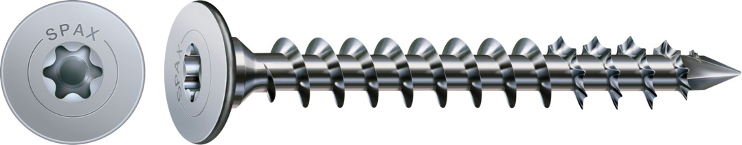 Tornillo universal SPAX, WIROX | Cabeza de unión plana, T-STAR plus, Rosca completa, Acero, CUT