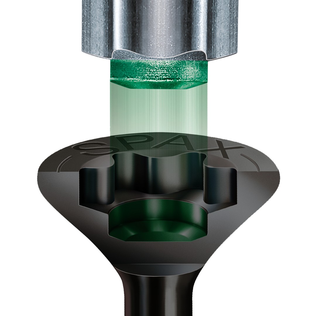 SPAX Tornillo universal, 3 x 16, rosca completa, cabeza plana, T-STAR plus T10, punta S, negro galvanizado, 25 unid.