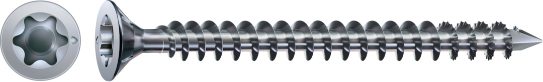SPAX Tornillo para construcciones en madera, 12 x 200 mm, 25 unidades, Rosca completa, Cabeza plana, T-STAR plus T50, Punta CUT, WIROX