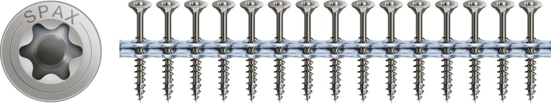 Tornillo universal SPAX, Pulido | Cabeza plana, T-STAR plus, Rosca parcial, Acero inoxidable A2, 4CUT