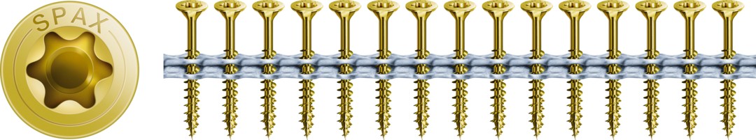 Tornillo universal SPAX, YELLOX | Cabeza plana, T-STAR plus, Rosca parcial, Acero, 4CUT