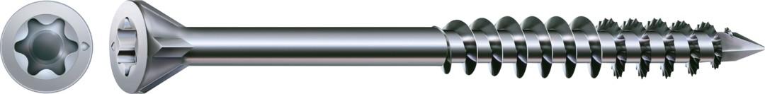SPAX para suelos de madera maciza, WIROX | Cabeza plana 60°, T-STAR plus, Rosca parcial, Acero, CUT