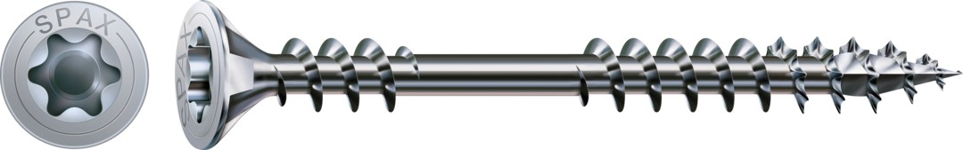 Tornillo de fijación SPAX, WIROX | Cabeza plana, T-STAR plus, Rosca de fijación, Acero, 4CUT
